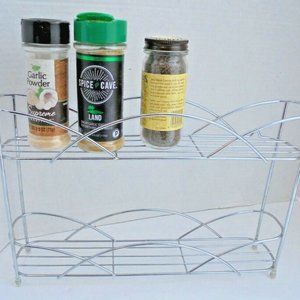 2 Tier Spice Rack Stainless Steel Jars Bottle Shel